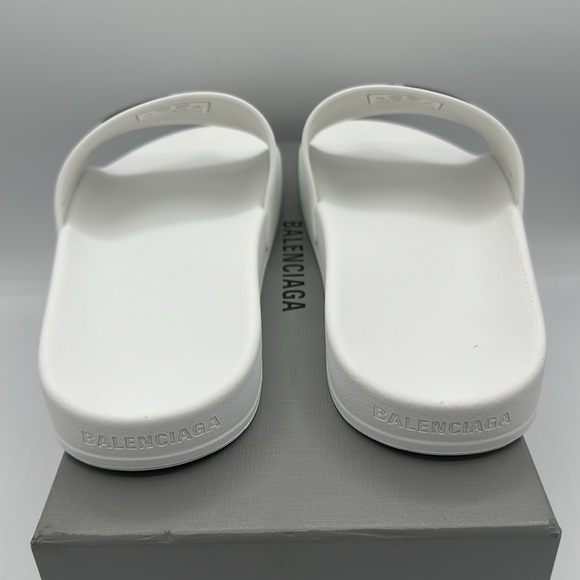 Balenciaga BB Logo Slides Sandals White Men’s Size 42 EU / 9 US NIB - Picture 4 of 8